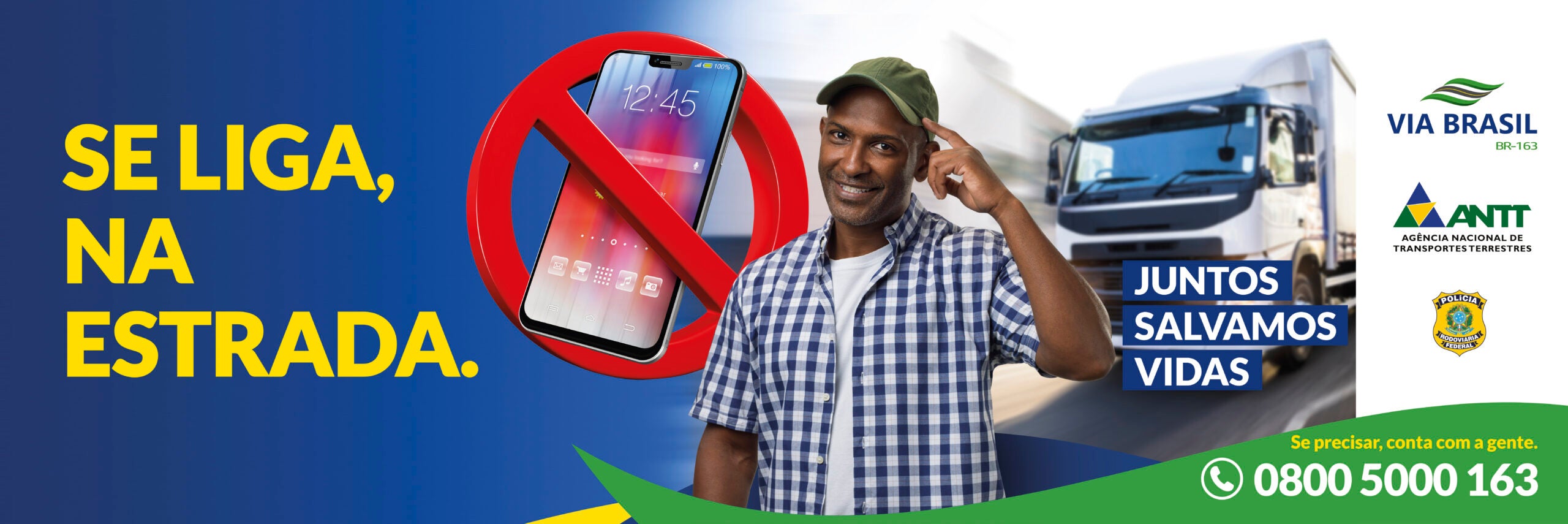 “SE LIGA, NA ESTRADA”: VIA BRASIL BR-163 ALERTA SOBRE OS PERIGOS DO USO DE CELULAR NO TRÂNSITO