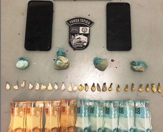 Policia Militar de Guarantã do Norte apreende um menor e prende outro homem por trafico de droga