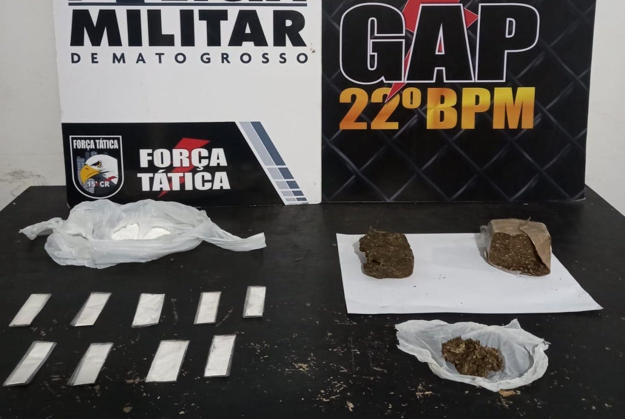 Em Guarantã do Norte Policia Militar realiza prisão de traficantes e apreende varias porções de droga
