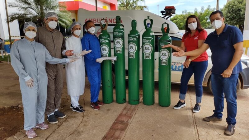 Colíder recebe doação de 5 cilindros de oxigênio do Instituto Cometa