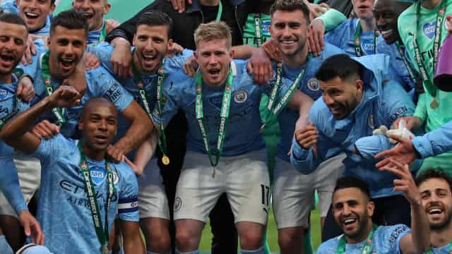 Em Wembley com público, City vence o Tottenham e é campeão da Copa da Liga