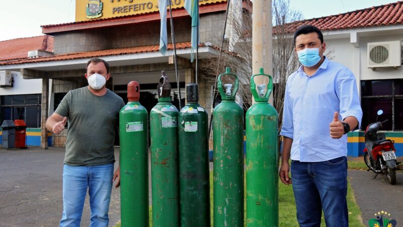 COLÍDER RECEBE 5 CILINDROS DE OXIGÊNIO DOADOS PELA ENERGISA