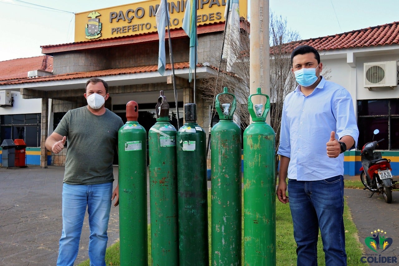COLÍDER RECEBE 5 CILINDROS DE OXIGÊNIO DOADOS PELA ENERGISA