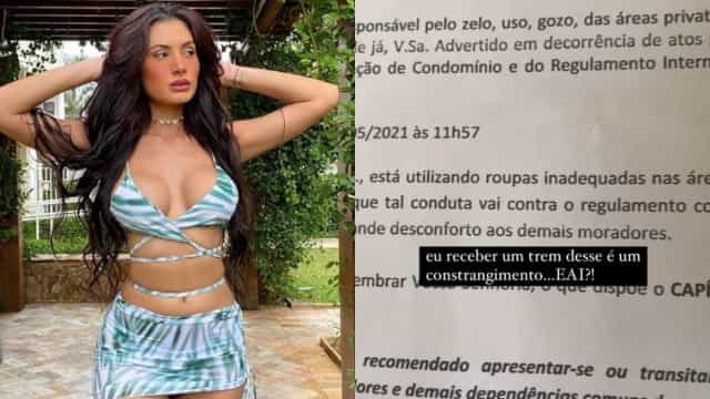 Influenciadora é multada por condomínio por usar "roupa inapropriada"