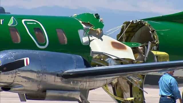 Após colisão aérea piloto pousa sem perceber avião quase partido