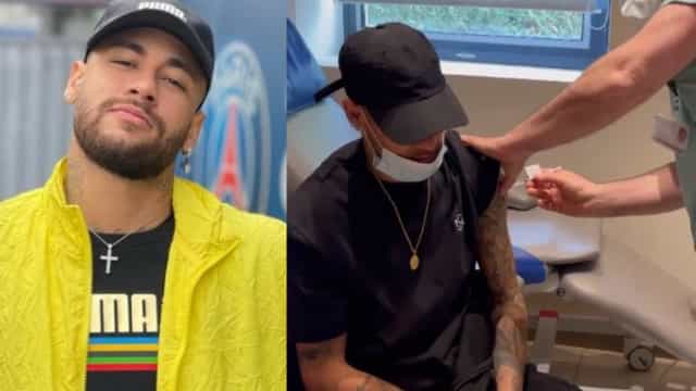 Na França, Neymar se vacina contra covid-19: ‘Que felicidade’