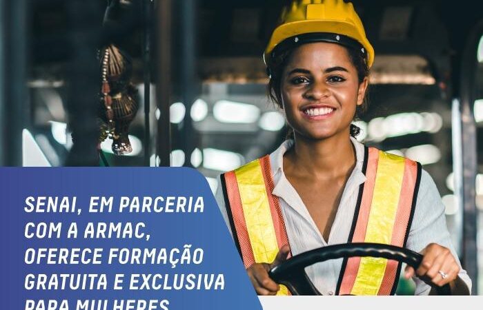 Senai oferece curso gratuito de Operadora de Pá Carregadeira para Mulheres