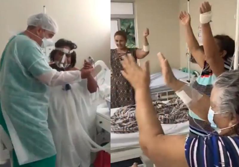 Fisioterapeuta dança quadrilha no hospital para reabilitar pacientes: Covid