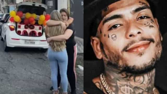 Viúva de MC Kevin visita túmulo do cantor e ganha surpresa de Dia dos Namorados