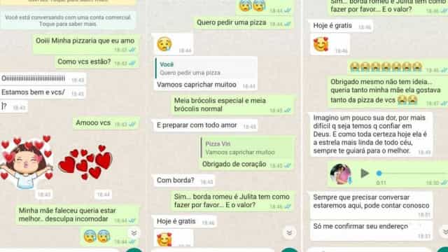 Cliente que perdeu mãe para Covid se emociona com pizzaria