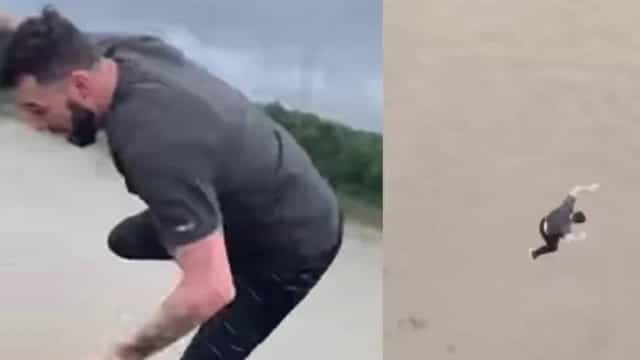 Homem se irrita com trânsito e pula em rio com crocodilos