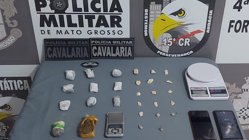 PM apreende mais de 5 quilos de drogas durante operação em Guarantã do Norte