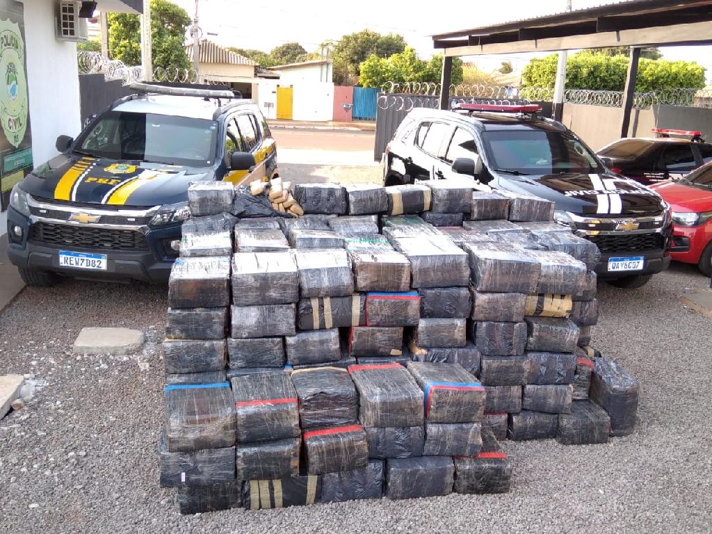 Polícia Civil e PRF apreendem 3,8 toneladas de maconha em rodovia na divisa entre MS e SP