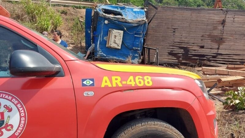 Falta de freio causa acidente na Serra do Cachimbo