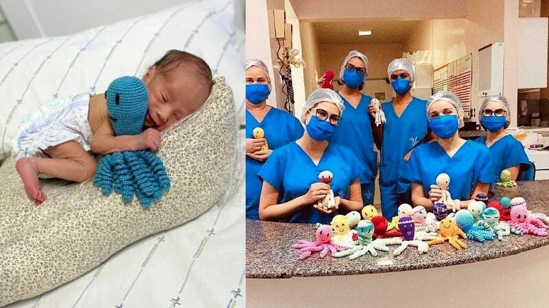 Voluntárias fazem polvinhos de crochê para ajudar prematuros em AL