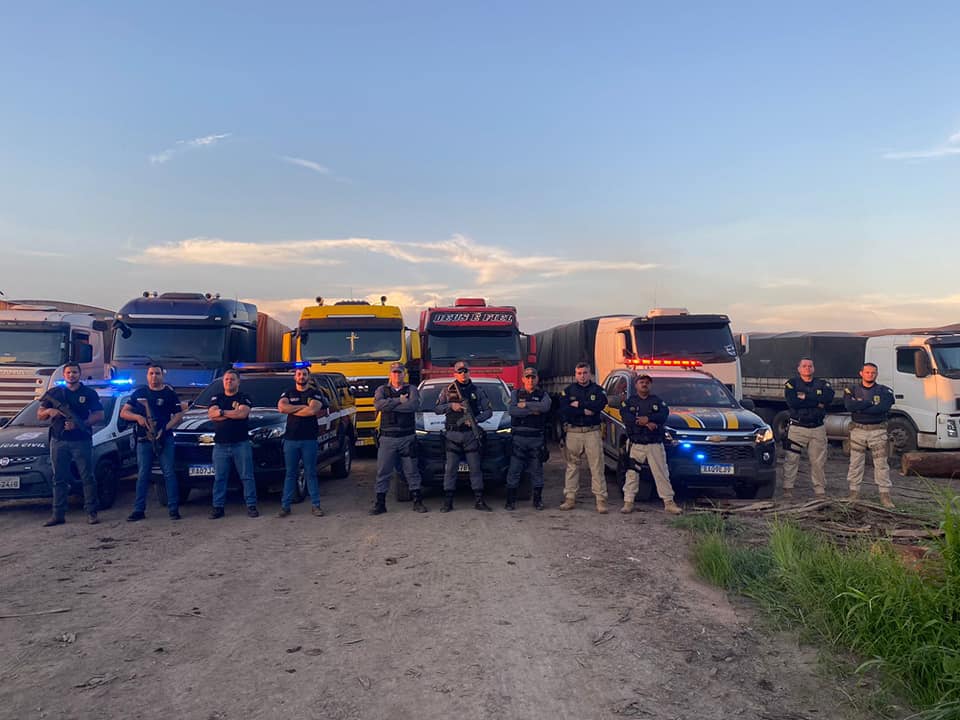 Operação conjunta da Polícia Civil, PRF e PM apreendeu, 362 metros cúbicos de madeira irregular