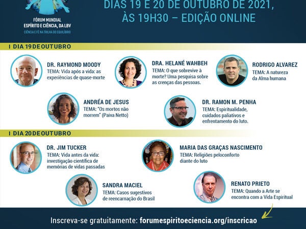 Vem aí a edição de 2021 do Fórum Mundial Espírito e Ciência, da LBV