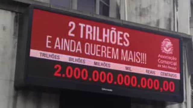 Impostômetro chega à marca de R$ 2 trilhões, informa associação de SP