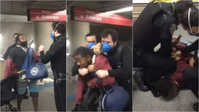 Seguranças dão mata-leão em homem negro com bebê no metrô de SP