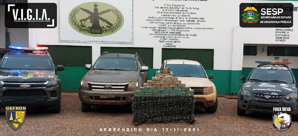 Gefron prende duas pessoas que transportavam 64 kg de cocaína escondidos em veículo