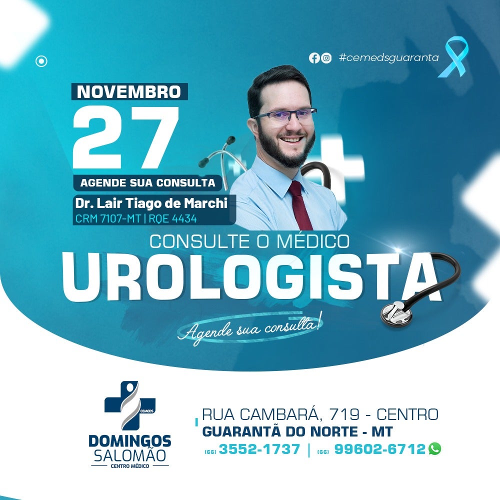 Agende sua consulta com o Urologista Dr. LAIR TIAGO DE MARCHI no Centro Médico Domingos Salomão