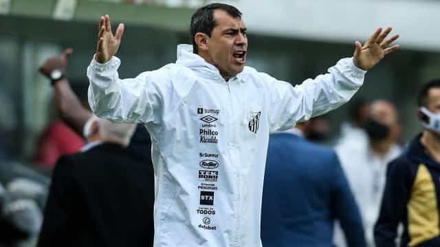 Menos preocupado com queda, Carille projeta vaga do Santos na Sul-Americana