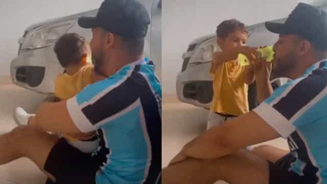 Pai do filho de Marília Mendonça mostra vídeo do menino