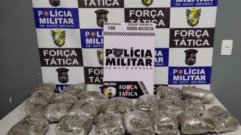 Polícia prende jovem transportando 20 sacos de super maconha