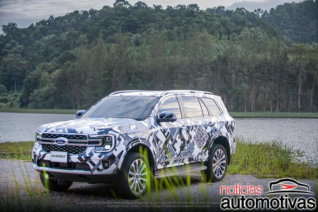 Ford Everest 2023 surge em primeiras imagens ainda camuflada