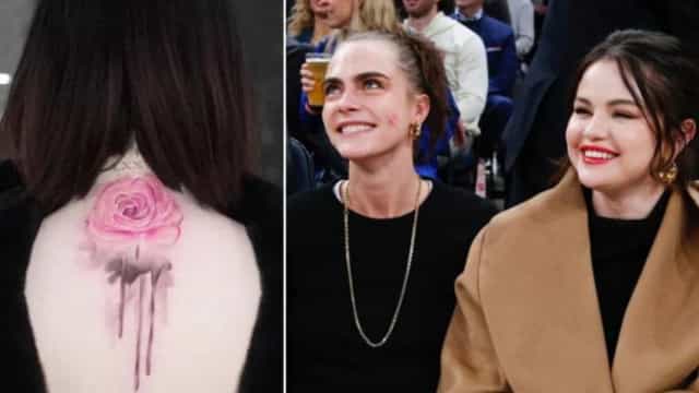 Selena Gomez e Cara Delevingne fazem tatuagens juntas
