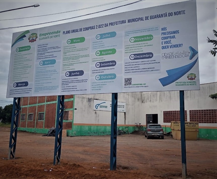 Em Outdoor Guarantã do Norte Publica Plano de Compras Públicas para 2.022