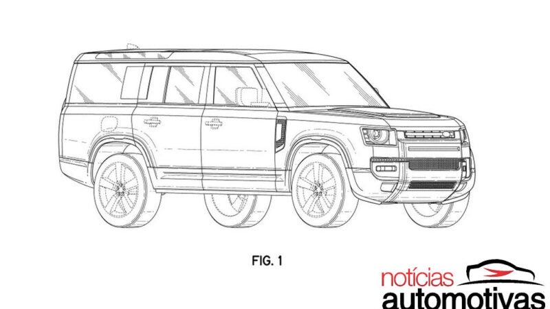 Land Rover Defender 130 tem desenhos de patente revelados