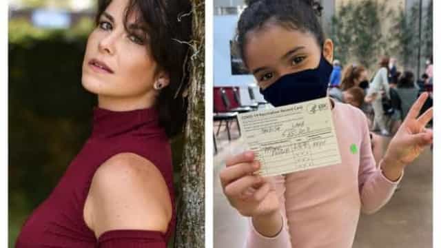 Samara Felippo mostra filha se vacinando contra a Covid nos EUA