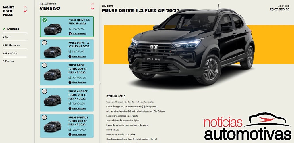 Fiat Pulse está mais caro e parte de R$ 87.990