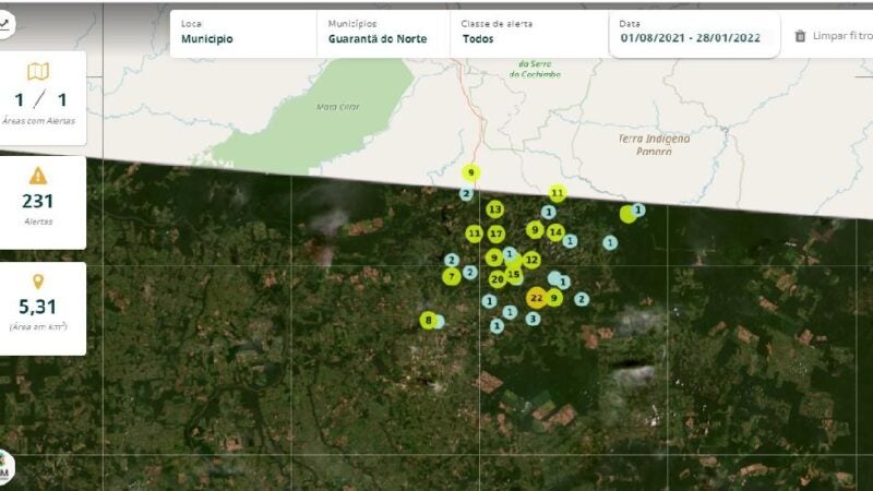 Monitoramento via satélite flagra crime ambiental em Guarantã do Norte