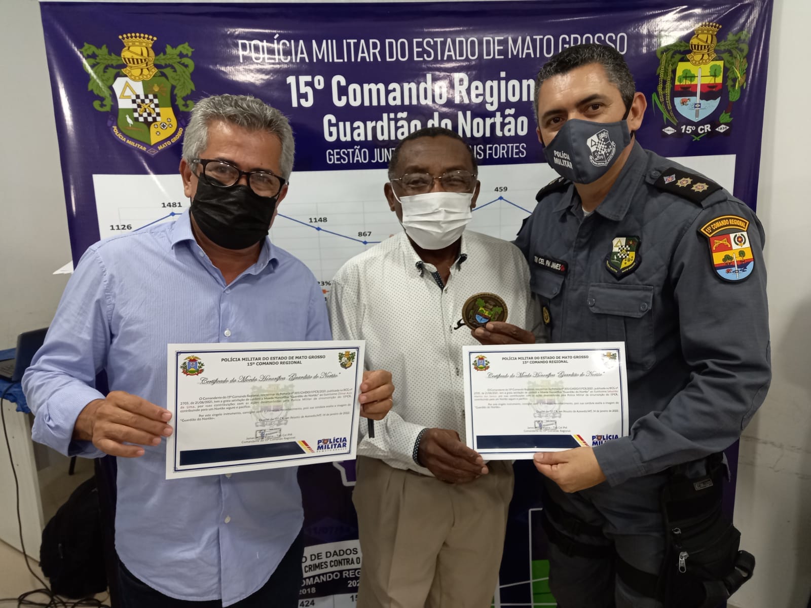 Vereador Zilmar e Pastor Sebastião, receberam a moeda honorifica “Guardião do Nortão”