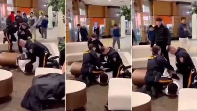 Um branco e um negro brigaram em shopping dos EUA; a polícia algemou só um deles