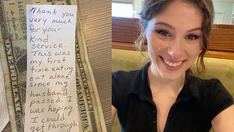 Garçonete se emociona com bilhete de cliente e reação viraliza