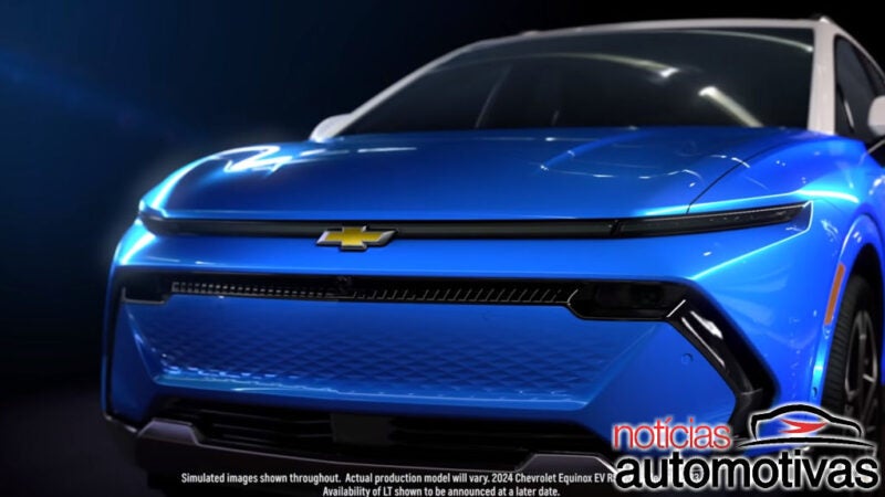 Chevrolet Equinox 2024 aparece em azul num novo teaser