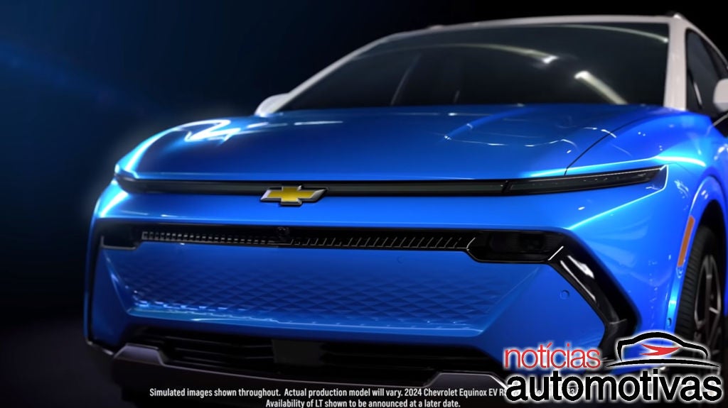 Chevrolet Equinox 2024 aparece em azul num novo teaser