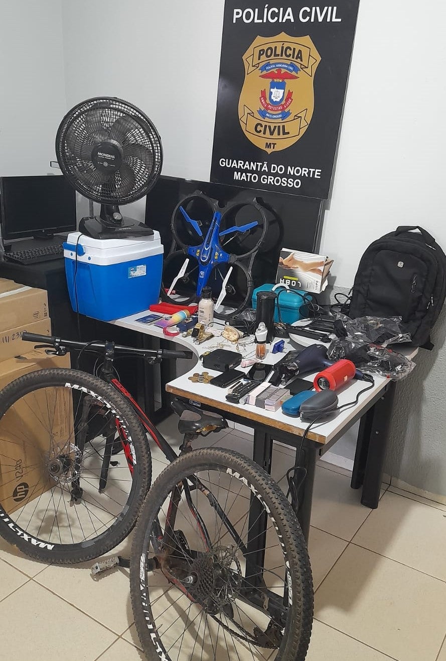 Polícia Civil recupera vários objetos de furto em Guarantã do Norte