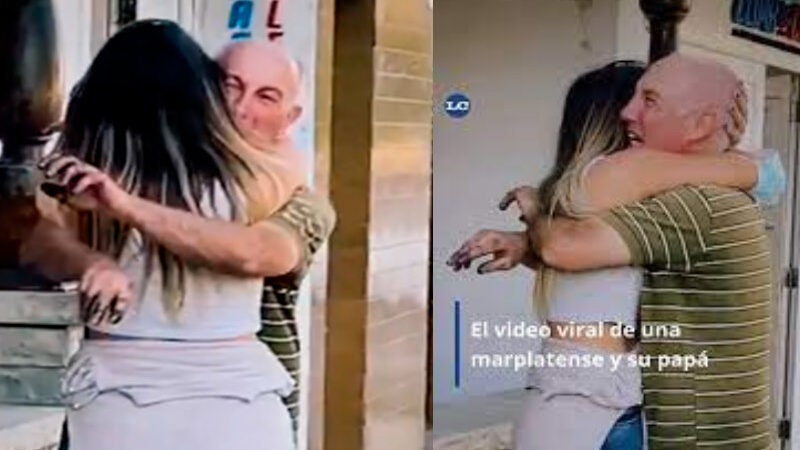 Separados pelo oceano: emoção no reencontro entre pai e filha após 15 meses