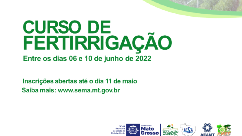 Sema oferta curso de fertirrigação para analistas e responsáveis técnicos