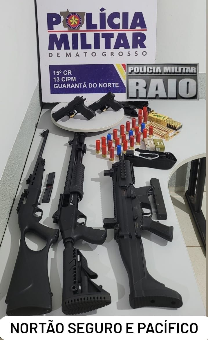 Em Guarantã do Norte Homem é preso com várias armas