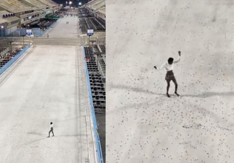 Catadora que viralizou sambando na Sapucaí recebe ajuda e convite para desfilar