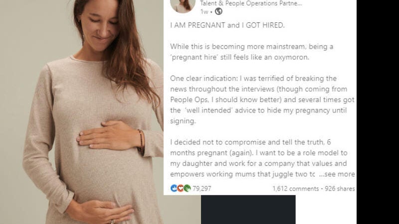 ‘Estou grávida e fui contratada’: postagem de mãe no LinkedIn viraliza