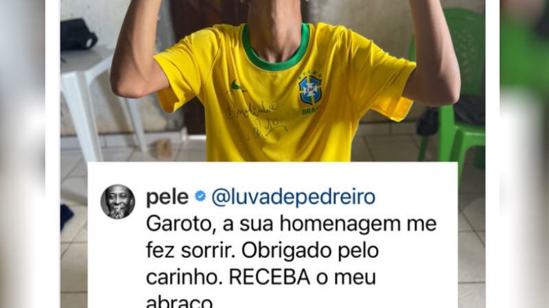 Rei Pelé responde homenagem de ‘Luva de Pedreiro’: “me fez sorrir!”