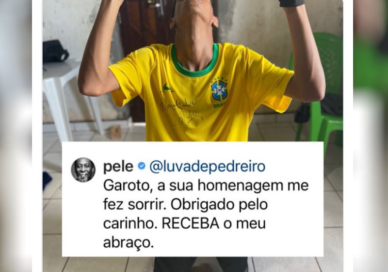 Rei Pelé responde homenagem de ‘Luva de Pedreiro’: “me fez sorrir!”