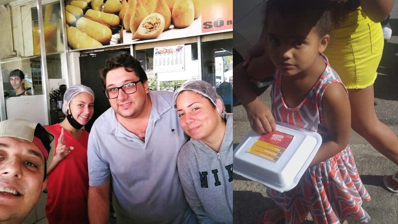 Dono de lanchonete entrega salgados após doação de empresário