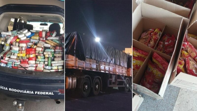 PRF encontra mais de 400 quilos de cocaína em carga de biscoitos